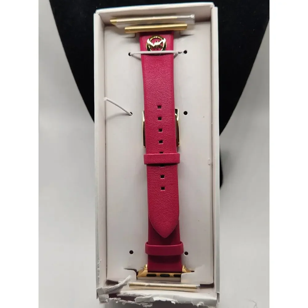 Michael Kors Women's Fuchsia Leather Strap - Fits All Apple Watch